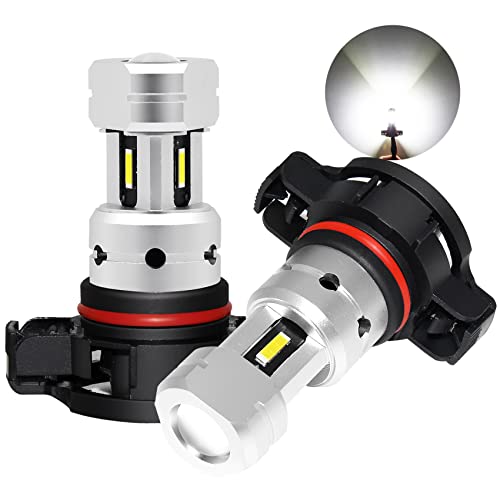 PHINLION 2504 PSX24W LED Fog Light Bulbs 3800 Lumens Super Bright CSP 12276 Front DRL Daytime Running Lights for Car Truck 6000K Xenon White