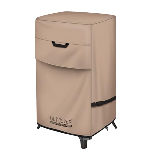 ULTCOVER Waterproof Vertical Electric Smoker Cover 30 inch for Most Square Gas Propane BBQ Smokers Size Upto 19W x 17D x 35H inch - Image 1