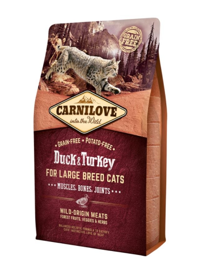 Carnilove Duck & Turkey Grain-Free Dry Food for Large Breed Adult Cats – 6kg