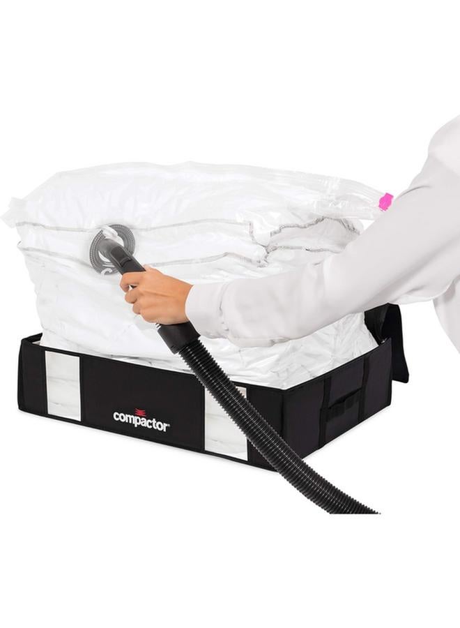 COMPACTOR SpSaving Semi Rigid Under Bed Vacuum Storage Box Black and Clear 145 Liter  - Image 2