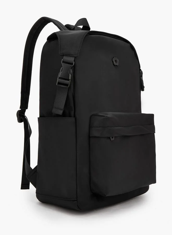 Missy Solid School Backpack With Adjustable Side Straps - 15x34x45 CM