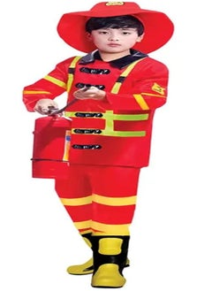 Brain Giggles Brain Giggles Fireman Costume Set Fireman Costume for Boys Fancy Dress Cosplay Outfit for Firefighter - Large  - Image 1