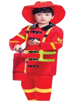 Brain Giggles Brain Giggles Fireman Costume Set Fireman Costume for Boys Fancy Dress Cosplay Outfit for Firefighter - Large  - Image 2