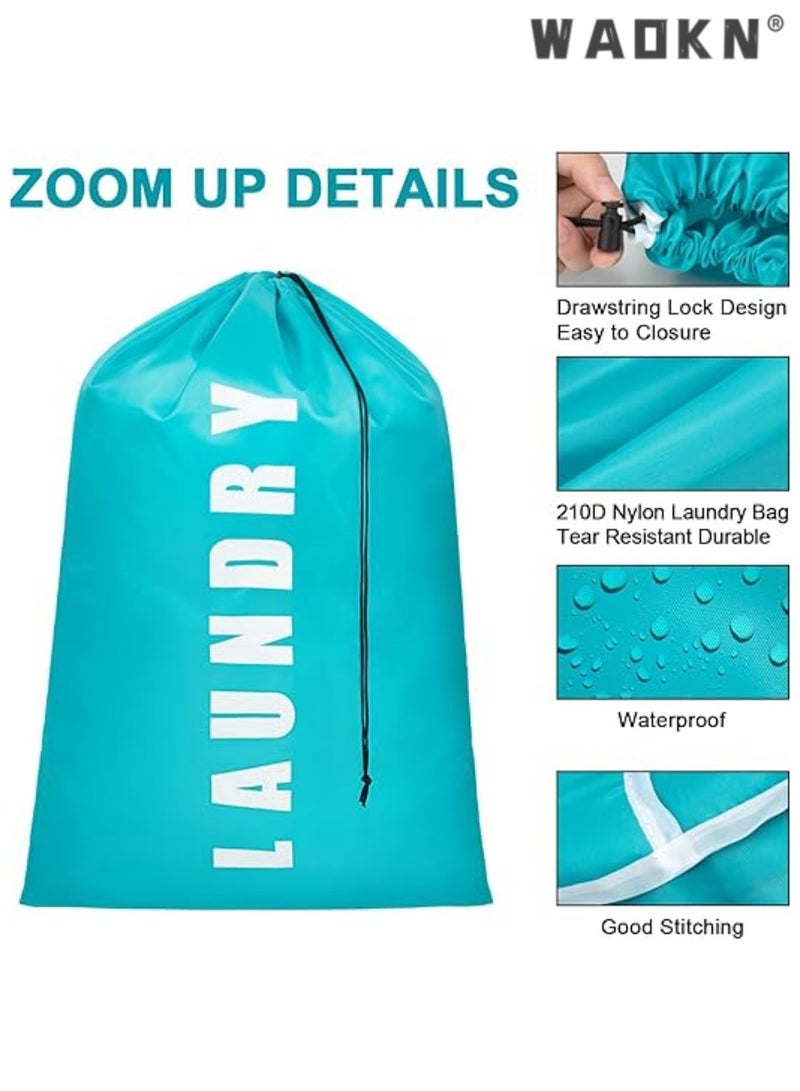WAOKN 2 Pack Extra Large Travel Laundry Bags for Dirty Clothes, Laundry Bags for Traveling,Laundry Bags for Dorm,24" x 36" Laundry Travel Bag(Cyan + Pink) - Image 4