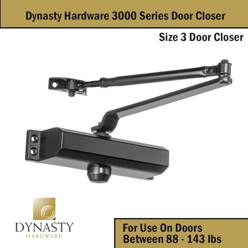 Dynasty Hardware Door Closer, Commercial Hydraulic Closer, Self-Closing, Spring Size 3, ADA Compliant, Surface Mount, Sprayed Duronotic Bronze, Series 3000 - Image 5