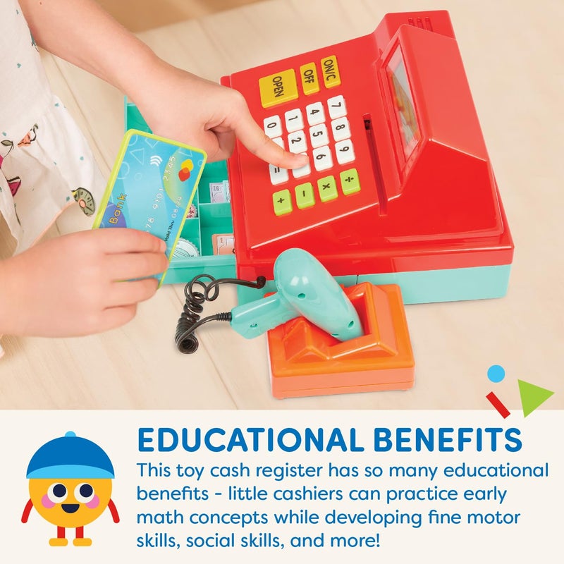 Battat - Toy Cash Registerwith scanner For Kids, Toddlers - 49 Pieces with Money, Credit Card, Scanner - Pretend Play Toy - 3+ Years - Image 2