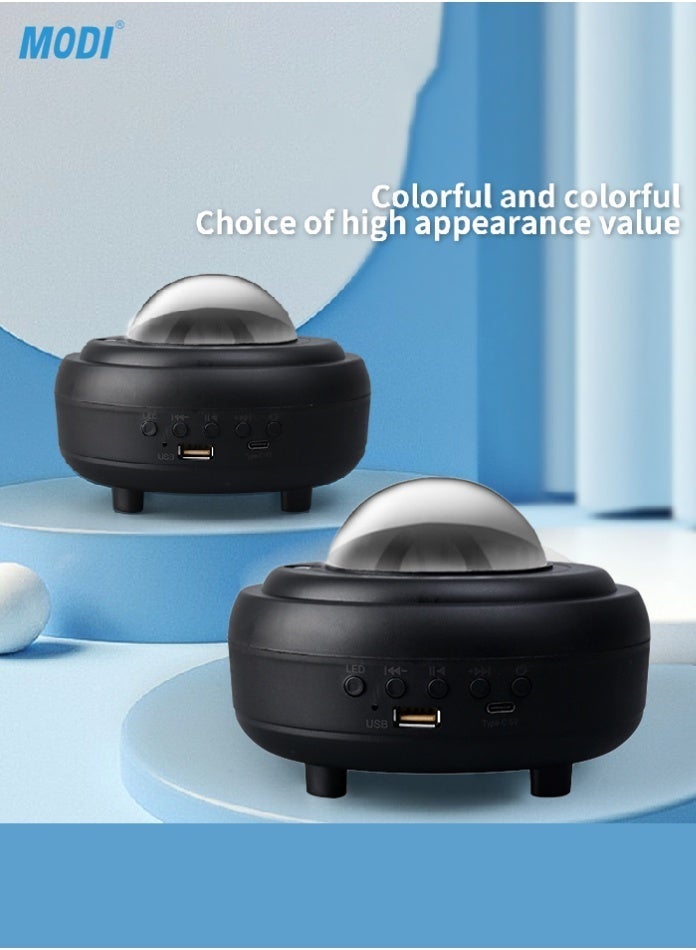 MODI Rechargeable Moon Lamp 145mm RGBW Aurora Light Projector with Bluetooth Speaker & USB Music Player, Northern Lights Night Light for Bedroom Ambiance, Relaxation & Kids Sleep Aid - Image 5