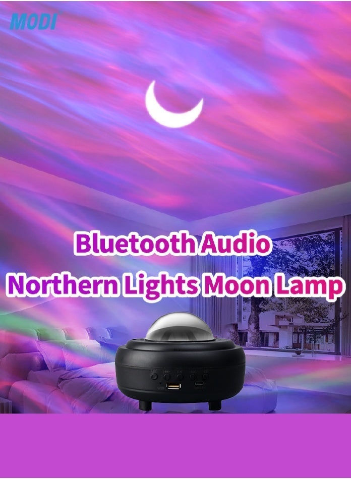 MODI Rechargeable Moon Lamp 145mm RGBW Aurora Light Projector with Bluetooth Speaker & USB Music Player, Northern Lights Night Light for Bedroom Ambiance, Relaxation & Kids Sleep Aid - Image 4