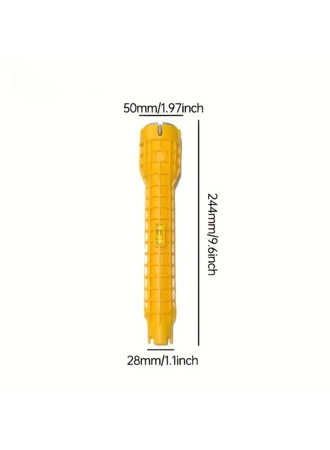 8 In 1 Yellow Multi Function Non Slip Faucet Wrench Sink Installation Repair Tool - Image 3
