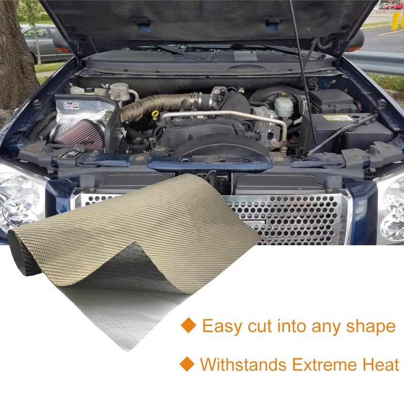 MAUTEMOWING Titanium Thermal Barrier Adhesive Backed Heat Blanket Heat Shield Mat 12'' X 47'' for wall behind grill, fireplace kitchen cabinet 2500 Degrees Fire Pit Mat Fireproof Grill Pad - Image 4