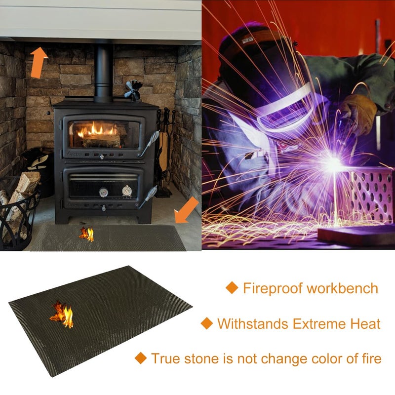 MAUTEMOWING Titanium Thermal Barrier Adhesive Backed Heat Blanket Heat Shield Mat 12'' X 47'' for wall behind grill, fireplace kitchen cabinet 2500 Degrees Fire Pit Mat Fireproof Grill Pad - Image 3
