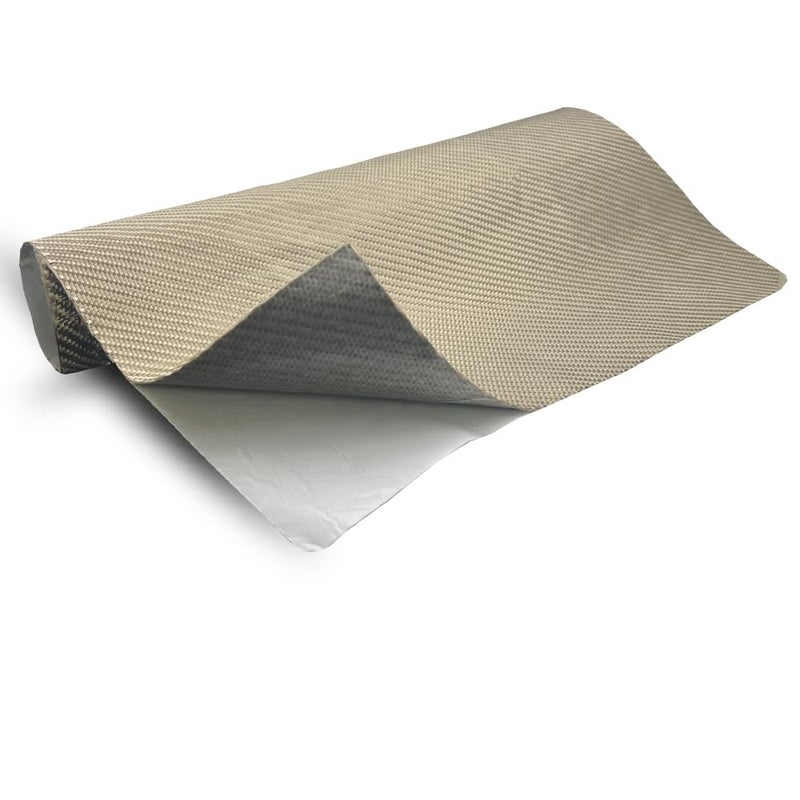 MAUTEMOWING Titanium Thermal Barrier Adhesive Backed Heat Blanket Heat Shield Mat 12'' X 47'' for wall behind grill, fireplace kitchen cabinet 2500 Degrees Fire Pit Mat Fireproof Grill Pad - Image 1