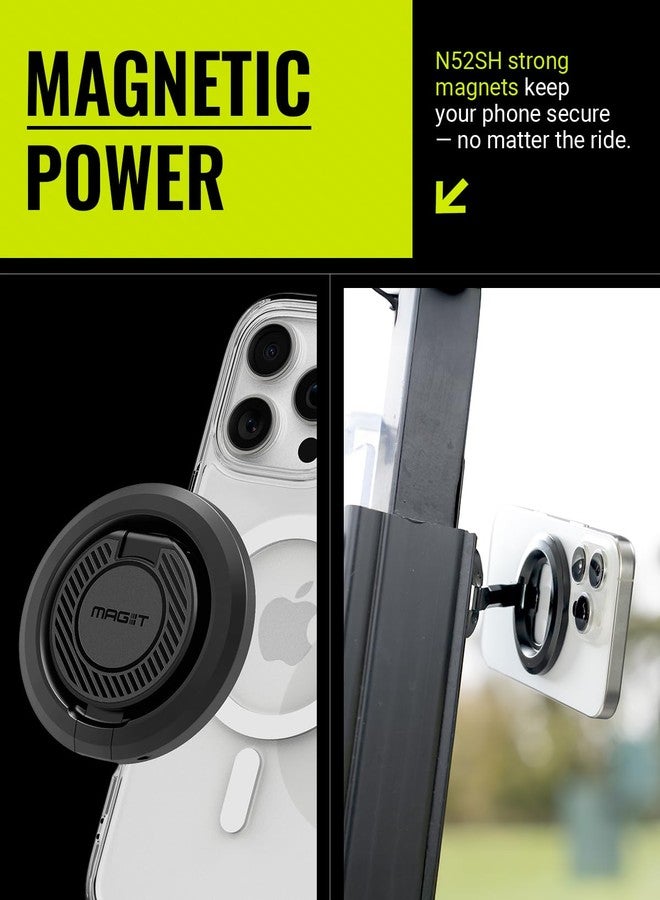 Spigen MAG-iT Magnetic Golf Cart Phone Holder/Mount Designed for Apple MagSafe | Alloy Magnet Golf Cart Accessories - Black - Image 2
