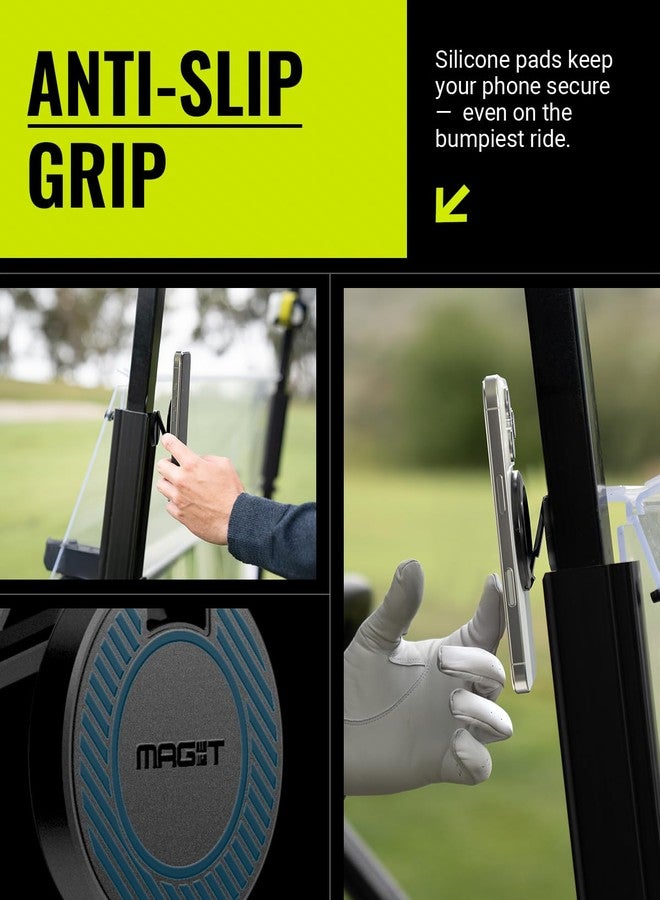 Spigen MAG-iT Magnetic Golf Cart Phone Holder/Mount Designed for Apple MagSafe | Alloy Magnet Golf Cart Accessories - Black - Image 3