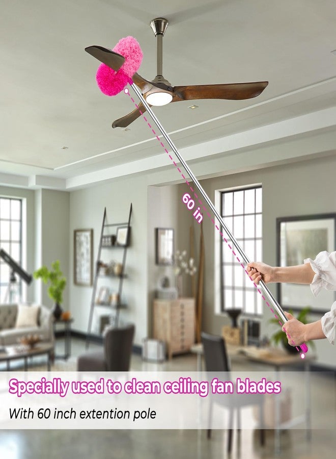 CALBEAU Ceiling Fan Cleaner Duster with 60 inch Extension Pole, Dusters for Cleaning High Ceiling Fan Blades, Dusters Kit with Storage Bag, Cleaning Tools for Families - Image 2