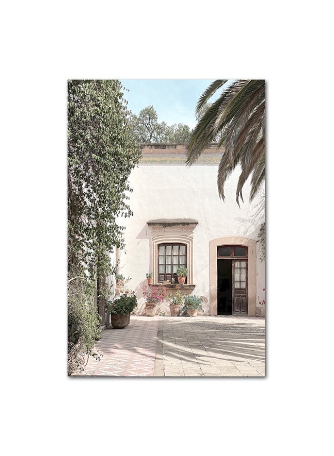 Three sheep Mediterranean Wall Art Set of 3, Greek Olive Branch Canvas Prints, Framed White & Green Decor for Living Room Bedroom, Light Wood Frame - Image 4