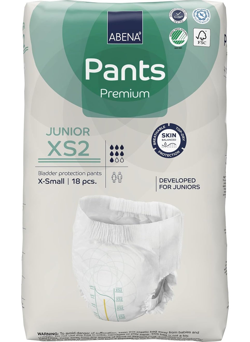 Abena Abena Pants Junior Premium Protective Underwear, Level 2, 18 Count 