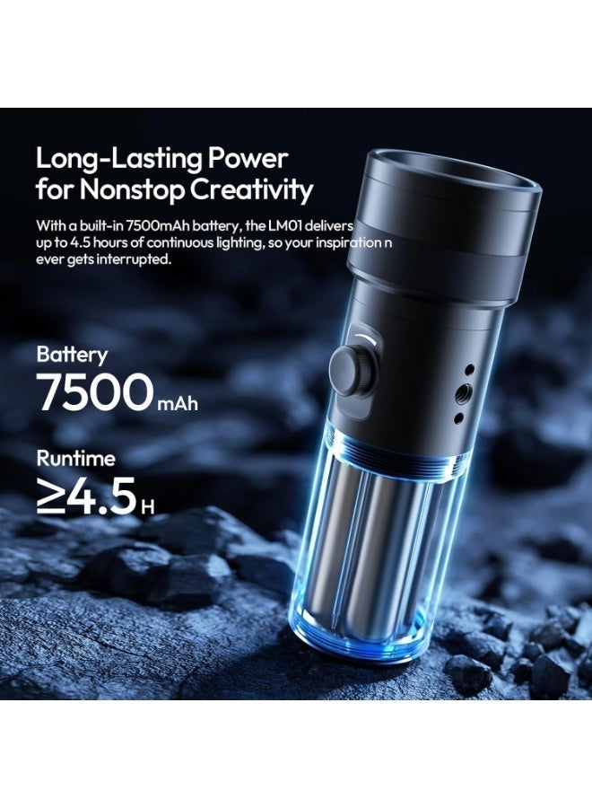 يولانزي مصباح ULANZI LM01 RGB للتصوير الفوتوغرافي - كشاف فيديو LED محمول بأربعة ألوان 7500 مللي أمبير/ساعة مع 20 فلتر ضوء منقوش، ضوء تعبئة قابل للتكبير والتصغير محمول باليد لتسجيل الفيديو والتصوير وغروب الشمس وإنشاء المحتوى - Image 4