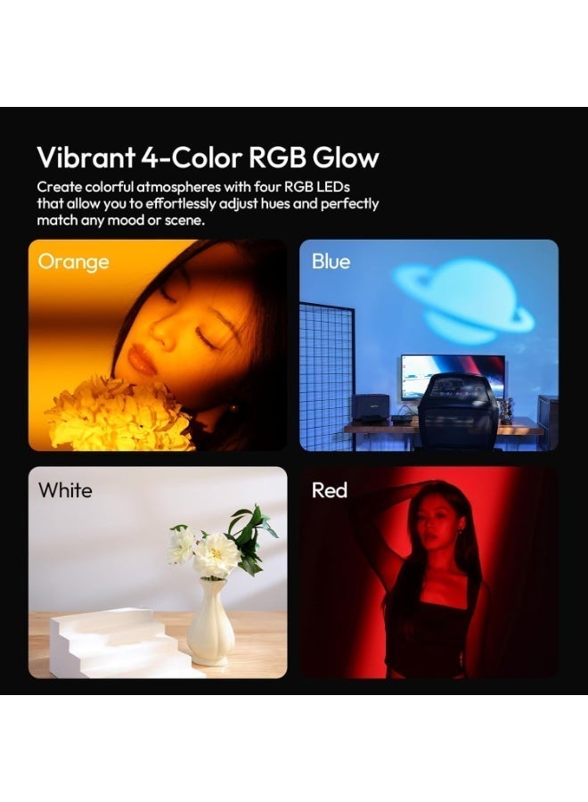 يولانزي مصباح ULANZI LM01 RGB للتصوير الفوتوغرافي - كشاف فيديو LED محمول بأربعة ألوان 7500 مللي أمبير/ساعة مع 20 فلتر ضوء منقوش، ضوء تعبئة قابل للتكبير والتصغير محمول باليد لتسجيل الفيديو والتصوير وغروب الشمس وإنشاء المحتوى - Image 3