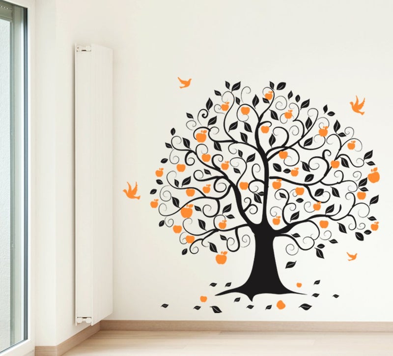 Wallstick Wallstick Apple Tree with Colorfull Birds Wall Sticker Vinyl 130 cm x 120 cm Multicolor - Image 1