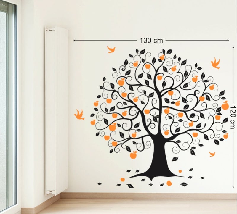 Wallstick Wallstick Apple Tree with Colorfull Birds Wall Sticker Vinyl 130 cm x 120 cm Multicolor - Image 2