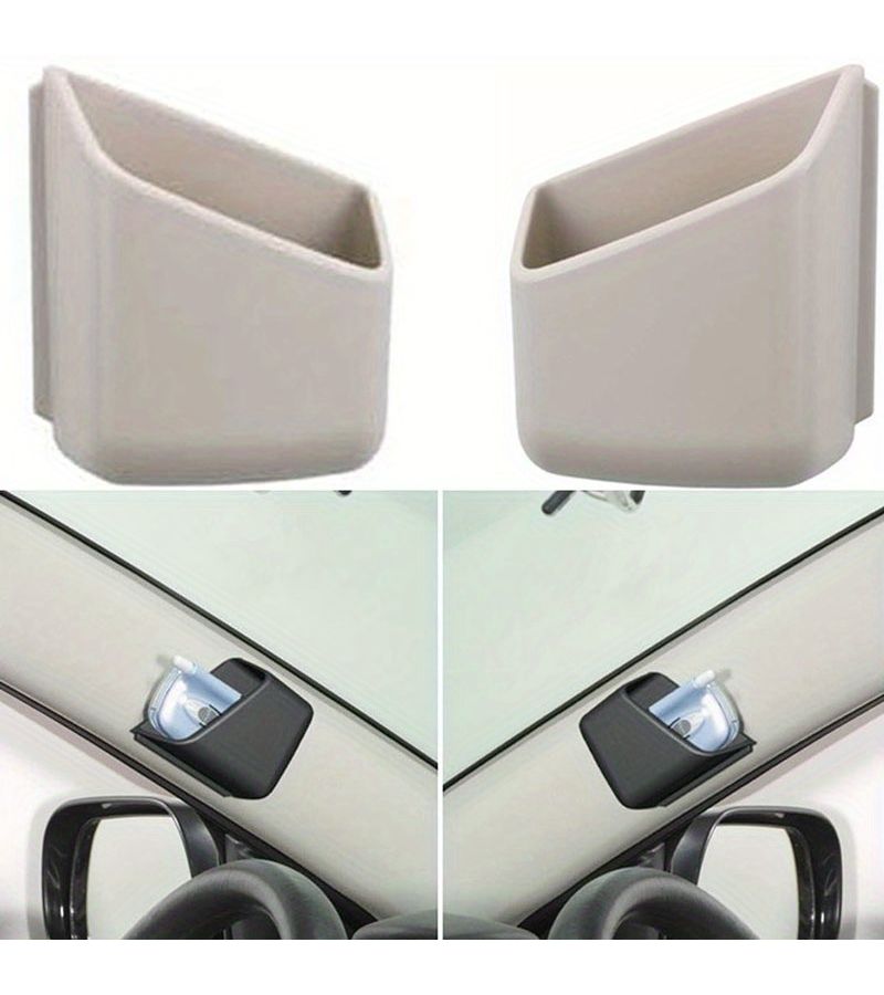 Black Car Pillar Storage Box Organizer for Phone Glasses Cigarette IC Card - Image 2