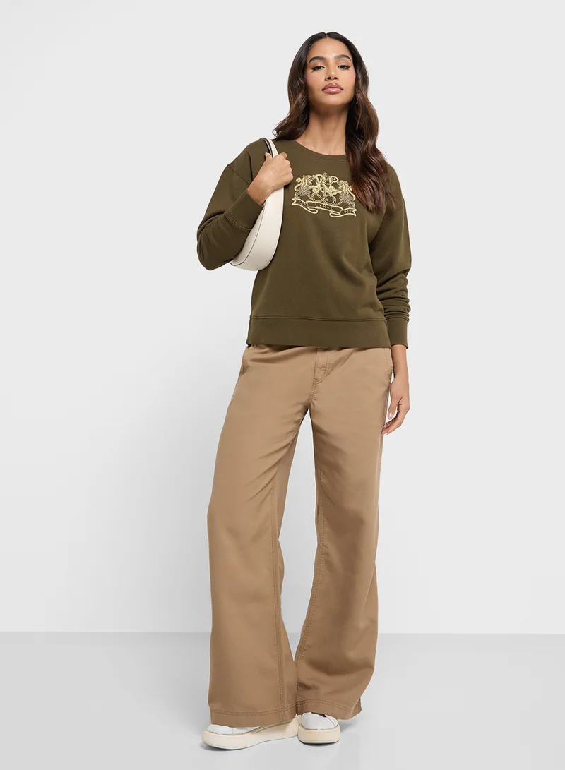 لورين رالف لورين Crew Neck Graphic Sweatshirt