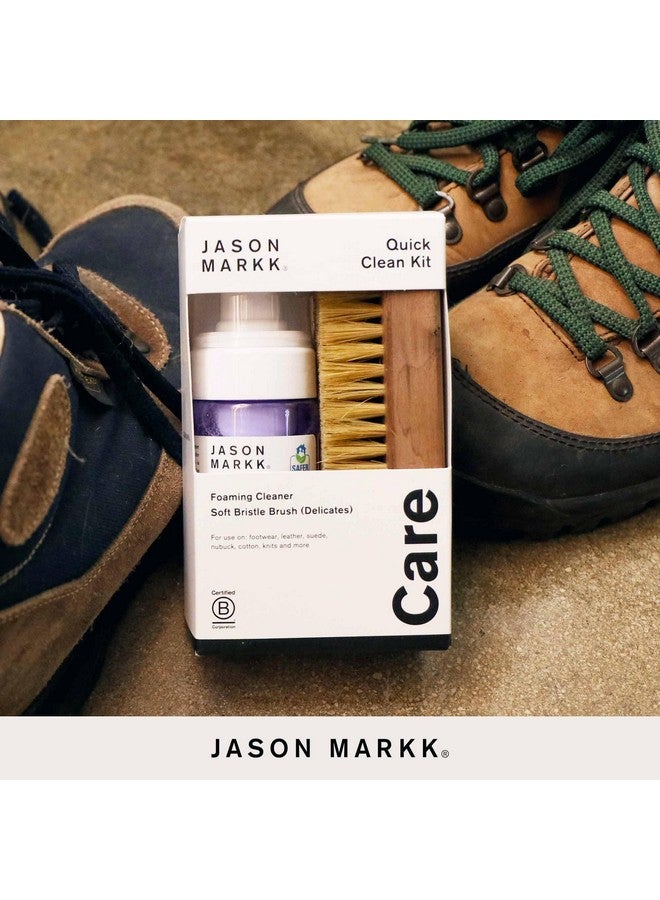Jason Markk Jason Markk Quick Clean Kit, Shoe Cleaner, 2-Piece Set, Ready-To-Use Foam & Delicates Brush, Sneaker Care, Ideal for Footwear, Safe for Leather, Suede, Nubuck, Cotton, Knits, 4oz - Image 2