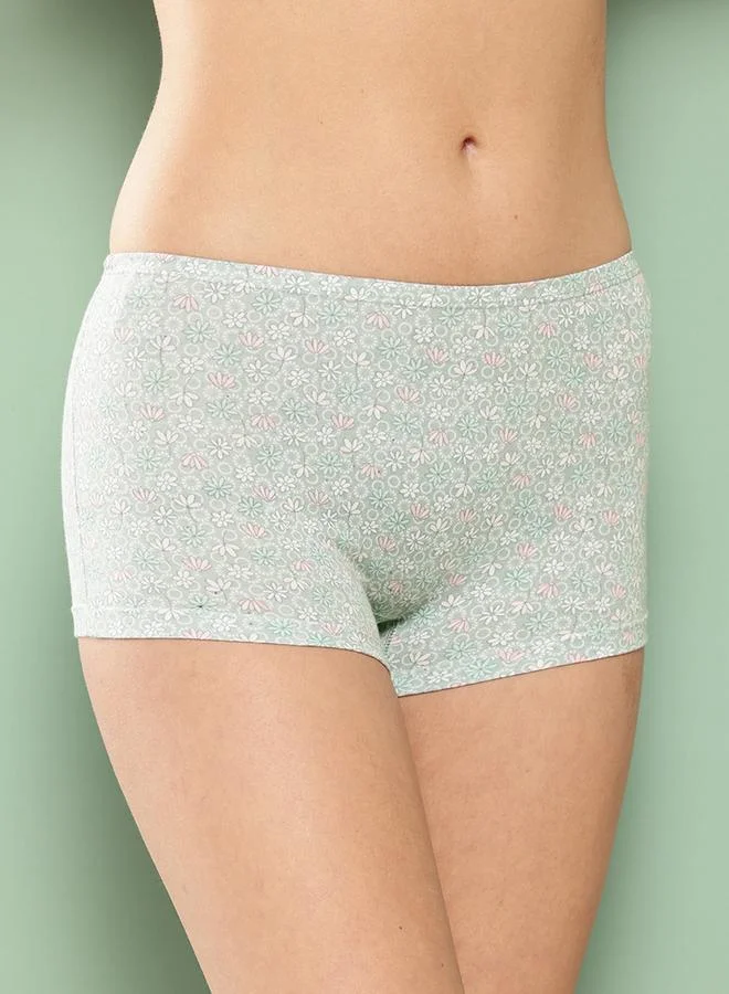Leading Lady Pack of 3 - All Over Print Cotton Blend Boyshorts