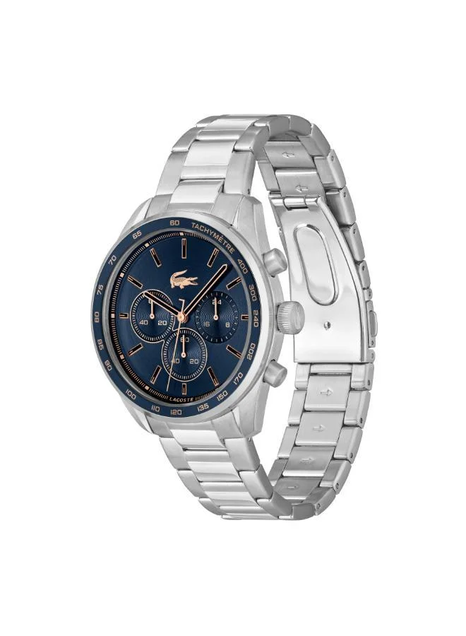 LACOSTE  Boston Collection Chronograph Quartz Watch For Men With Silver Stainless Steel Bracelet - 2011380 for Men | Best Price UAE