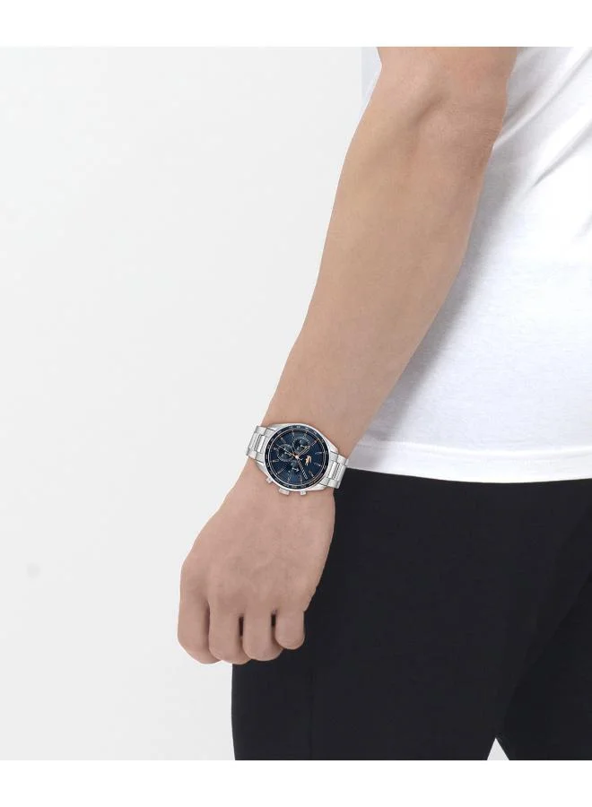 LACOSTE  Boston Collection Chronograph Quartz Watch For Men With Silver Stainless Steel Bracelet - 2011380 for Men | Best Price UAE