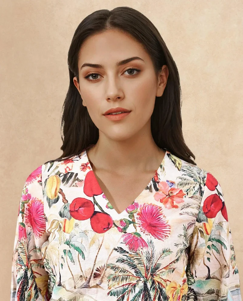 Rareism Women's Floral Printed Top