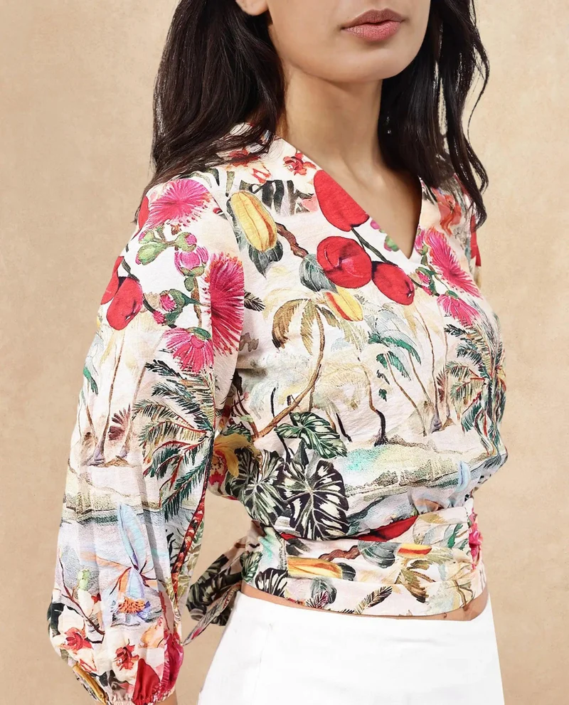 Rareism Women's Floral Printed Top