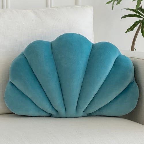 ZCNYCLAM Shell Pillow Shell Shaped Decorative Throw Pillows with Velet for Couch Bed Cute Seashell Beachy Room Decor Aesthetic Throw Pillows for Bedroom Living Room - Image 1