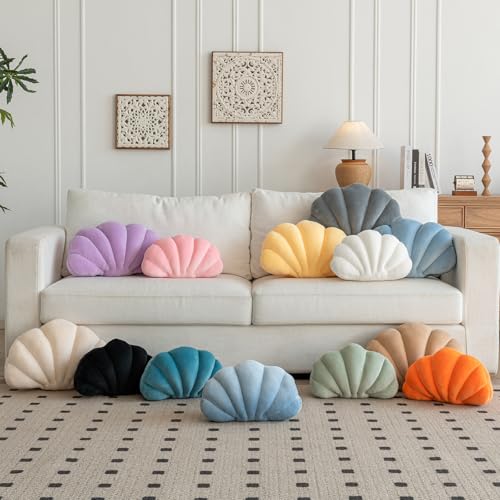 ZCNYCLAM Shell Pillow Shell Shaped Decorative Throw Pillows with Velet for Couch Bed Cute Seashell Beachy Room Decor Aesthetic Throw Pillows for Bedroom Living Room - Image 3