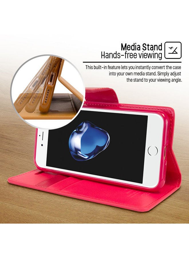 NIBEMINENT Leather Protective Case Cover For iPhone 6/6s Fuchsia - Image 2