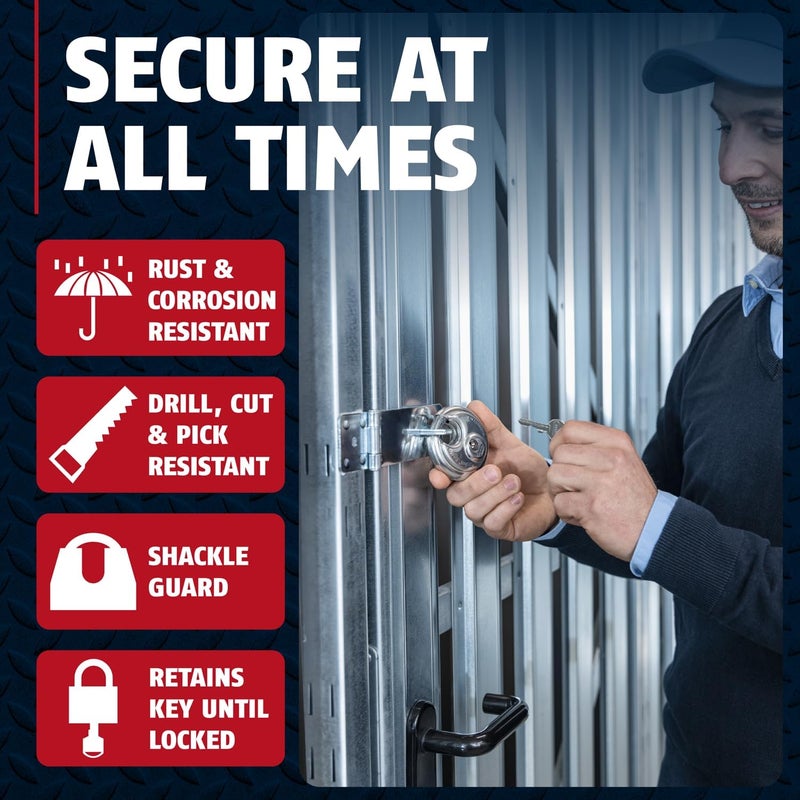 Abus - Diskus 20/70 Padlock with Key - 2 Pack (2.75") 70mm - Heavy Duty Stainless Steel - Cut, Rust & Drill Resistant - Storage & Outdoor - Pad Lock with 2 Keys (Keyed Different) - Home Security - Image 2