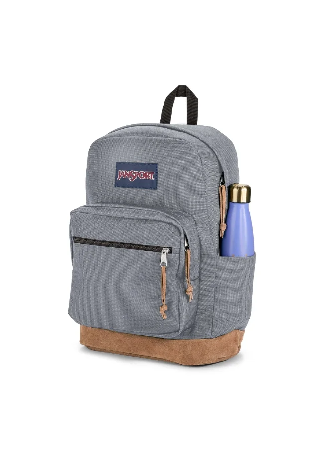 Jansport JanSport Right Pack Backpack, Graphite Grey, 15-Inch Laptop Sleeve, Suede Leather Bottom, Spacious Main Compartment, Water Bottle Pocket
