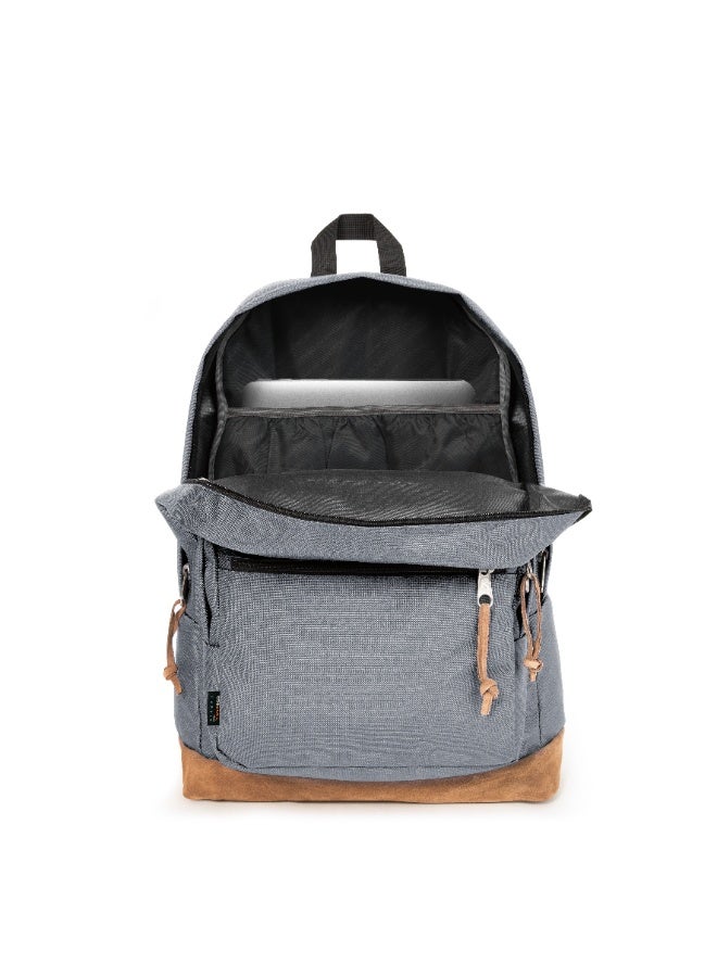 JanSport Right Pack Backpack, Graphite Grey, 15-Inch Laptop Sleeve, Suede Leather Bottom, Spacious Main Compartment, Water Bottle Pocket - Image 3