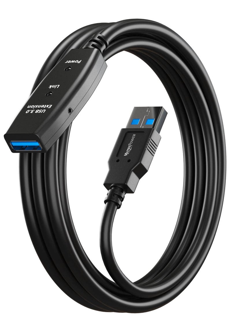 MutecPower 32 Feet Active USB Extension Cable 2.0 Male to Female with A Extension chipset Signal Booster - Active Extension/Repeater Cord 10 Meters / 32 Feet - Image 1
