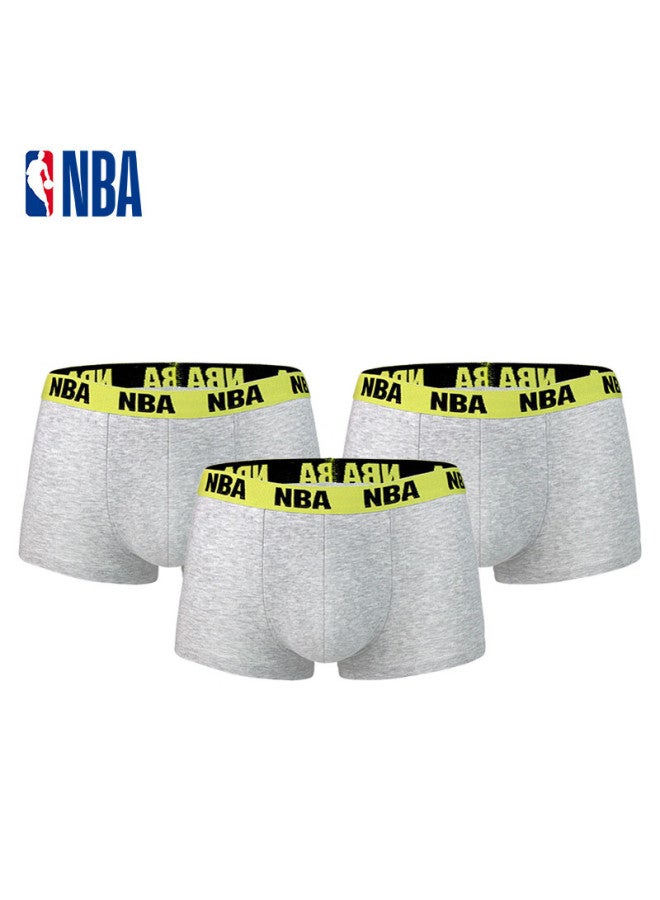 Nba Men's Mid-waist Boxer Briefs High Elasticity Sports Casual Cotton Sweat-absorbing Breathable Comfortable 3-pack - Image 1
