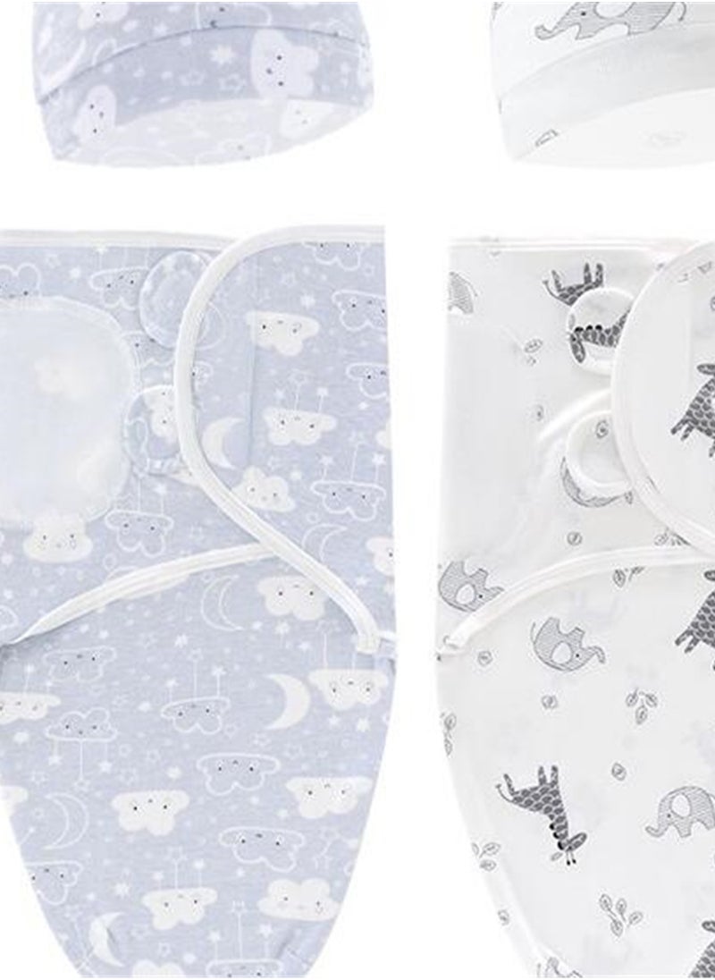 Generic 3pcs Newborn swaddle comfortable sleeping bag with hood set delivery room swaddle  - Image 2