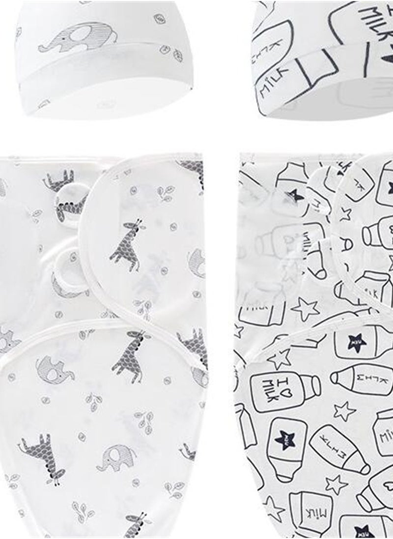 Generic 3pcs Newborn swaddle comfortable sleeping bag with hood set delivery room swaddle  - Image 3
