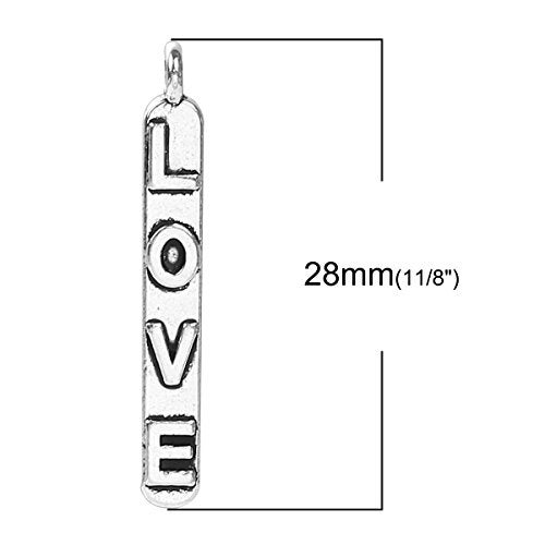 JGFinds Blessed Love Faith Message Charm Pendants, Silver Tone, 1 1/8", 144 Pack (48 of Each), Quotes DIY Charm Bracelets or Mixed Saying Keychains - Encouragement Words, Inspirational - Image 3