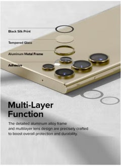 JAJEEK Premium Camera Lens Film Protector Shield for Samsung Galaxy S24 Ultra 5G 2024 – Clear/Gold – Ultra-Thin Scratch-Resistant Glass, Anti-Fingerprint HD Clarity Lens Cover, Full Camera Protection, Bubble-Free Easy Installation, Durable & Stylish Design  - Image 4