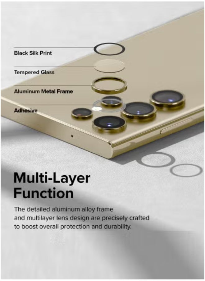 JAJEEK Premium Camera Lens Film Protector Shield for Samsung Galaxy S24 Ultra 5G 2024 – Clear/Gold – Ultra-Thin Scratch-Resistant Glass, Anti-Fingerprint HD Clarity Lens Cover, Full Camera Protection, Bubble-Free Easy Installation, Durable & Stylish Design  - Image 4