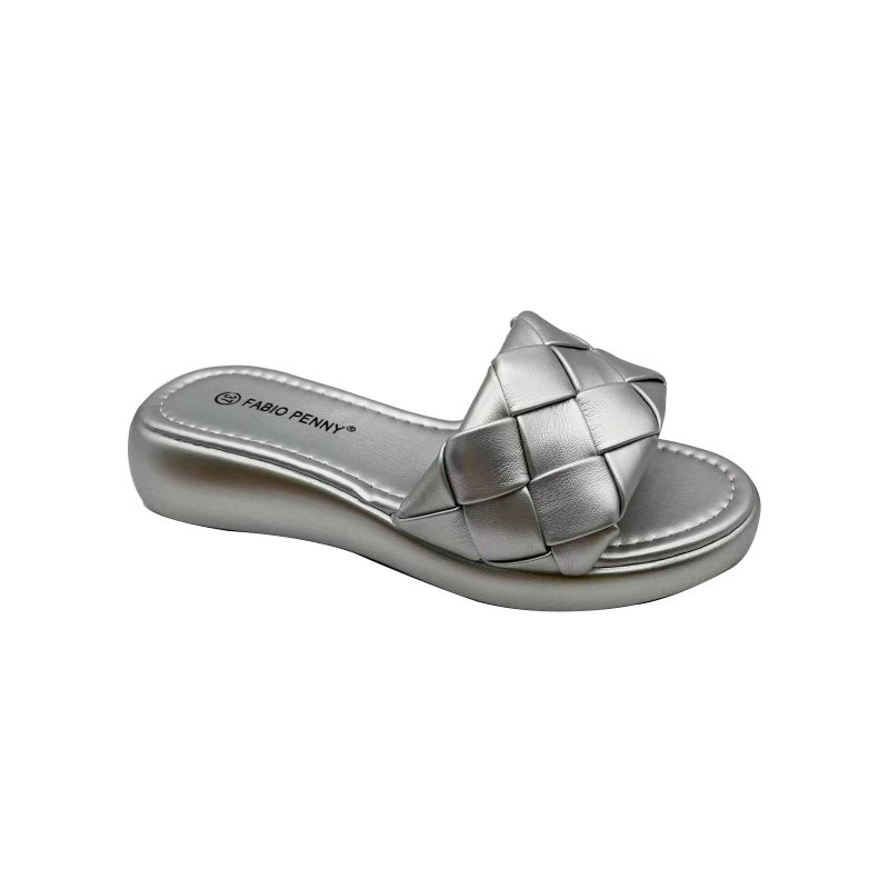 For African Mom Fashion Fashion Fashion Solid Color Woven Upper Slippers With Open Toe Slippers - Image 1