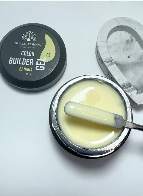 15g Color Gel Builder: Build & Color Your Nails with 13 Vibrant Shades 02 BANANA