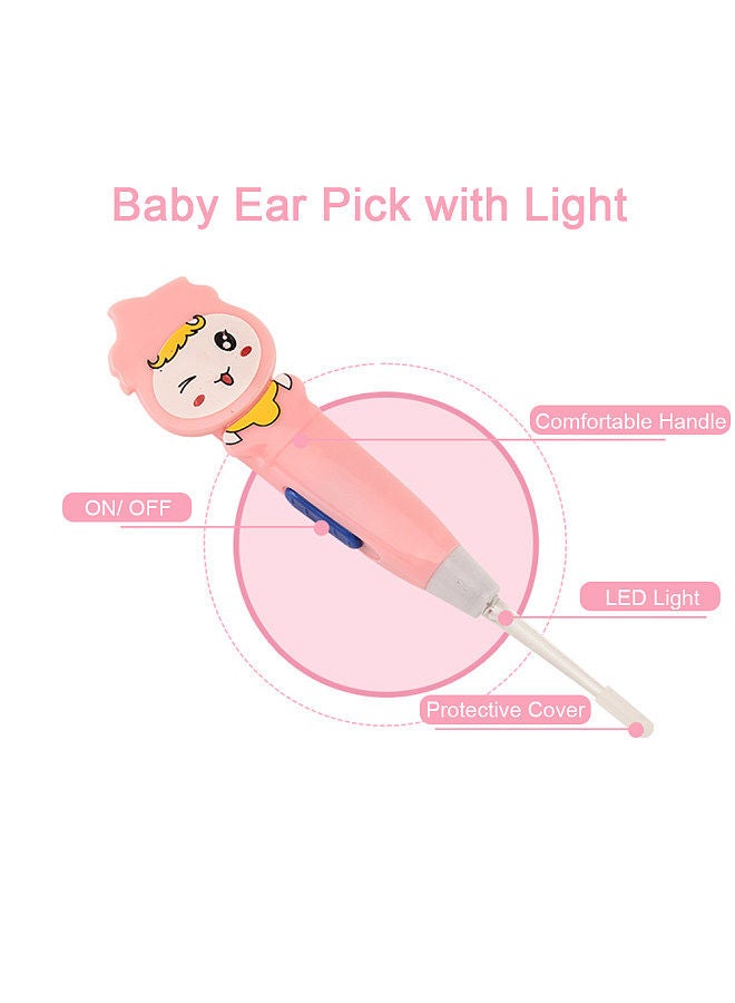 Baby Healthcare and Grooming Kit 10 PCS Ear Pick with Light Comb Nail Clipper Nasal Aspirator Food Feeder Newborn Infant Shower Care Nursery Set