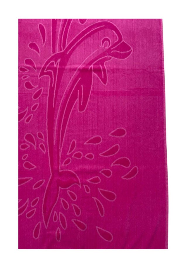 توالا منشفة شاطئ توالا، دولفين وردي، قطن 100%، 90×170 سم - Image 3